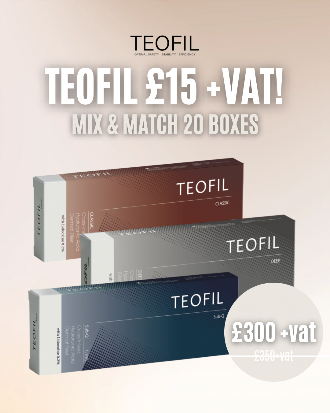 Teofil Dermal Filler CE Marked 20 Box Mix and Match Bundle